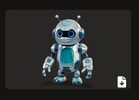 Image about a cute robot generated by Pictugen 3D Generator